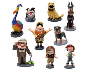 Disney Store Official Ensemble de Figurines Là-Haut des Studios Pixar, 9 Figurines moulées Comprenant Carl, Carl Jeune, Ellie Jeune, Russell, Kevin, Doug, Alpha, Beta et Gamma