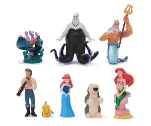 Disney Store Official Ensemble de Figurines La Petite Sirène, 8 Jouets Comprenant la Princesse Ariel, Le Roi Triton, Le Prince Eric, Ursula, Polochon, Max, Flotsam et Jetsam, à partir de 3 Ans