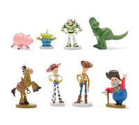 Disney Store Official Ensemble de Figurines Toy Story (Pixar), 8 Jouets Comprenant Buzz l'Éclair, Woody, Jessie, Pile-Poil, Rex, Bayonne, Un Alien, et Papi Pépite, à partir de 3 Ans