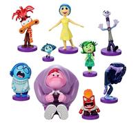 Disney Store Official Ensemble de Figurines Vice-Versa 2, 9 Jouets moulés, avec Joie, Tristesse, Colère, Anxiété, Dégoût, Envie, Ennui, Embarras et Peur