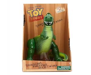 Disney Store Official, Figurine Rex parlante, Toy Story, 34 cm | Figurine interactive Rex proposant plus de 15 phrases en anglais, idéale pour stimuler l'imagination, dès 3 ans