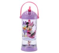 Disney Store Official Gobelet Minnie et Daisy avec paille et base boule à neige pailletée, paille rabattable et anse de transport, 19 cm, contenance de 310 ml, convient aux enfants à partir de 4 ans