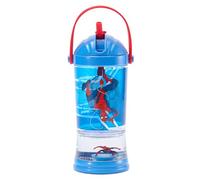 Disney Store Official Gobelet Spider-Man avec paille et base boule à neige pailletée, paille rabattable et anse de transport, 19 cm, contenance de 310 ml, convient aux enfants à partir de 4 ans