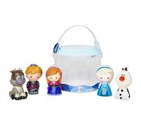Disney Store Official Jouets pour Le Bain La Reine des Neiges, 5 pcs, Contient Les Personnages Anna, Elsa, Olaf, Sven et Kristoff dans Un Seau de Rangement, Convient aux Enfants de 6 Mois et Plus