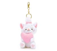 Disney Store Official, Les Aristochats, Petite Peluche Porte-clés Marie avec Coeur, 13 cm, Chat Blanc, Accessoire pour Sac à Main et Sac à Dos, à partir de 3 Ans