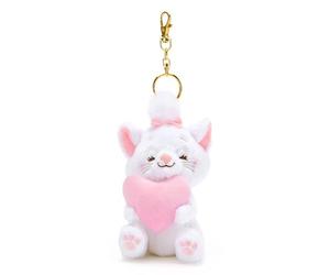 Disney Store Official, Les Aristochats, Petite Peluche Porte-clés Marie avec Coeur, 13 cm, Chat Blanc, Accessoire pour Sac à Main et Sac à Dos, à partir de 3 Ans
