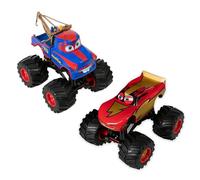 Disney Store Official Monster Trucks Cars, Pixar, 2 pièces, avec Les véhicules Miniatures de Flash McQueen et Martin, à partir de 3 Ans