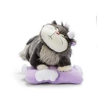 Disney Store Official Peluche Lucifer, Cendrillon, 28 cm/11", Peluche Chat Noir et Blanc sur Coussin Violet, Convient dès la Naissance, adapté à Tous Les âges