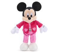 Disney Store Official Peluche Mickey Mouse Saint-Valentin 2026 de Taille Moyenne, Haut décontracté Rose avec Coeurs brodés et Pantalon en Satin, 37 cm