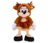 Disney Store Official Peluche Minnie en Renne de Taille Moyenne avec Tenue de fêtes et Bois, 34 cm