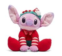 Disney Store Official Peluche Moyenne spéciale fêtes Angel, Lilo & Stitch, 36 cm/14", Adorable Peluche Extraterrestre déguisée en Lutin du père Noël, adaptée à Tous Les âges
