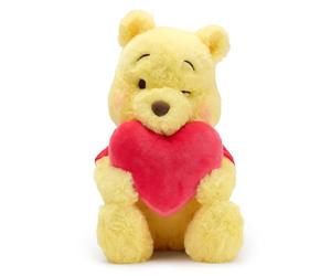 Disney Store Official, Peluche Porte-clés de Taille Moyenne Winnie l'ourson avec Coeur, 22,5 cm, Adorable Ourson en Peluche, Collection Dakko, Convient dès la Naissance, adapté à Tous Les âges