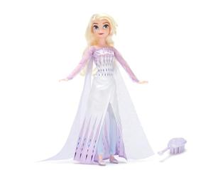 Disney Store Official Poupée Classique Elsa, La Reine des Neiges 2, 29 cm/11", Poupée Princesse Disney entièrement articulée avec Tenue Bleu Clair et Mini Brosse à Cheveux, à partir de 3 Ans