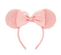 Disney Store Official, Serre-Tête Minnie Rose pour Adultes, Accessoire Disneyland Paris, Accessoire pour Les Cheveux, Unisexe à Oreilles avec Un Noeud Rose