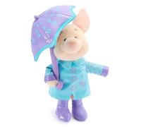 Disney Store Peluche de pluie officielle Winnie l'ourson - Jouet souple de 25,4 cm avec veste, parapluie et bottes