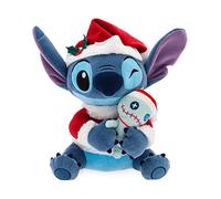 Disney Store Peluche Stitch Festive de Taille Moyenne, Lilo & Stitch, 24 cm, Personnage câlin Petit Alien en Peluche avec Tenue de père Noël et Chapeau, détails brodés - Convient dès la Naissance