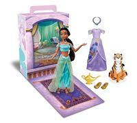 Disney Store Poupée d'histoire de princesse pour fille (Jasmine d'Aladdin) 27,9 cm, avec livre de coloriage et robe supplémentaire, poupée princesse en tenue classique, jouets princesse