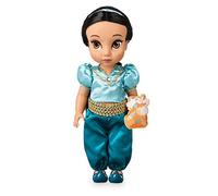 Disney Store Poupée Jasmine, Collection Animator, Aladdin, 39 cm / 15" avec Chevelure réaliste, Tenue et Chaussures, Peluche Rajah en Satin, poupée pour Les Enfants de 3 Ans et Plus.