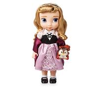 Disney Store Poupée La Belle au Bois Dormant, Collection Animator, Aurore, 39 cm / 15" avec Chevelure réaliste et Tenue, Peluche Hibou en Satin, poupée pour Les Enfants de 3 Ans et Plus.
