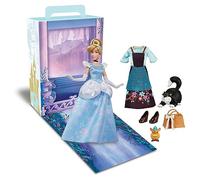 Disney Store Poupée officielle Cendrillon - 28 cm - Comprend un livre de coloriage et une robe supplémentaire, poupée princesse en tenue classique, jouets de princesse Disney