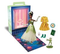 Disney Store - Poupée officielle Princess Story (Tiana) 28 cm, avec livre de coloriage et robe supplémentaire, poupée princesse en tenue classique, jouets de princesse pour filles