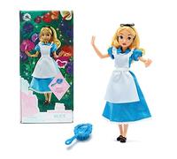 Disney Store Poupée pour Enfants Alice au Pays des Merveilles, 30 cm, avec Brosse, Jouet entièrement articulé avec Robe en Satin et Tablier - Convient aux 3 Ans et Plus