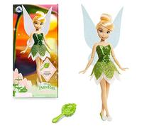 Disney Store Poupée pour Enfants Clochette, Peter Pan, 25,5 cm, avec Brosse à détails moulés, Jouet entièrement articulé avec Robe Verte Scintillante - Convient aux 3 Ans et Plus