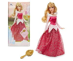 Disney Store Poupée pour Enfants Princesse Aurore, La Belle au Bois Dormant, 29 cm, avec Brosse à détails moulés, Jouet entièrement articulé en Tenue Scintillante - Convient aux 3 Ans et Plus