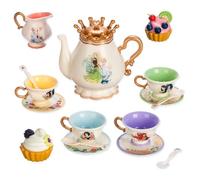 Disney Store Service à thé officiel Princesse avec effets sonores et personnages montrant Blanche-Neige, Cendrillon, Ariel, Belle, Tiana et plus encore, ensemble de jeu de simulation de 16 pièces avec