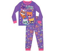 Disney SuperKitties Pyjama Fille, Manches Longues Superchatons, Ensemble Pyjama Enfant, Violet 5-6 Ans