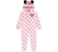 Disney Surpyjama, Surpyjama Fille Minnie Mouse, Pyjama Enfant Fille avec Oreilles 3D Et Nœud, Pyjama Combinaison Enfant en Polaire, Rose 5-6 Ans