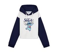 Disney Sweat à Capuche Fille Stitch, Pull Stitch, Crop Top Fille, Vêtements Mode Fille et Ado 7-14 Ans (Navy/Blanc, 13-14 Ans)