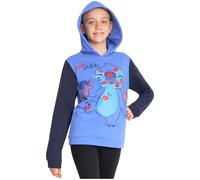 Disney Sweat à Capuche Fille, Sweat-Shirt Doux à Capuche pour Enfant et Adolescent - Cadeau Fille (Bleu/Noir Stitch, 13-14 Ans)