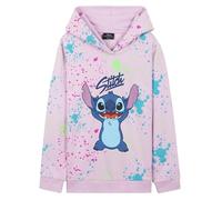 Disney Sweat à Capuche Fille, Sweat Enfant et Ado - Idée Cadeau pour Filles (Rose éclaboussures Stitch, 13-14 Ans)