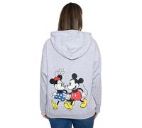 Disney Sweat à capuche pour femme Mickey et Minnie Mouse avec fermeture éclair, gris clair, X-Large
