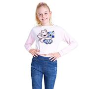 Disney Sweat Enfant Fille, Pull Stitch, Sweatshirt Crop Top Col Rond, Vêtements Mode Fille et Ado 7-14 Ans (Beige/Rose, 13-14 Ans)