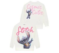Disney Sweat Fille, Sweat en Coton Lilo Et Stitch, Pull Fille A Manches Longues, Vêtements Stitch, Ecru 9-10 Ans