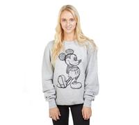 Disney Sweatshirt Mickey Mouse Sketch pour Femme, Gris, 8 UK