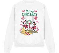 Disney - Sweatshirt unie pour homme/femme - design de Noël TV4825 (L) (Blanc)