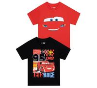 Disney T-Shirt 2 Paquets | Lightning Mcqueen Garçons T-Shirt | Voitures T Shirt Enfant | Tee Shirt Pack De Deux | Rouge | 5-6 Ans