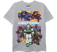 Disney T- Shirt à Manches Courtes Lightyear Zurg Vs Buzz & Crew, Gris, 10-12 Garçon