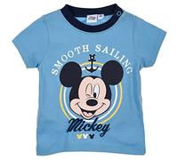 Disney T-Shirt bébé Mickey Mouse - Produit sous Licence Officielle Mixte (Garçon/Fille) - Taille 6 Mois - Bleu Ciel
