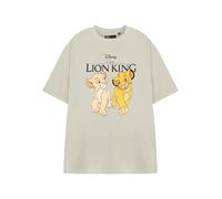 Disney T-Shirt Beige à Manches Courtes Femme | Le Roi Lion Simba & Nala Graphic Tee | Haut des Personnages Classiques de Chemise décontractée pour Femme