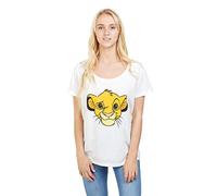 Disney T-Shirt Lion King Simba pour Femme, Blanc (Blanc Blanc), 10 UK