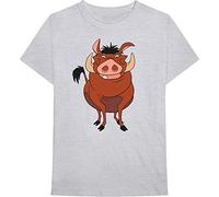 Disney - T-Shirt # M Unisex Grey # Lion King-Pumbaa Pose [Import]