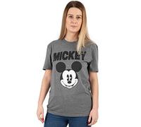 Disney T-Shirt Mickey Mouse Femme Femme Face Grey Top XL