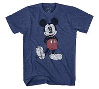 Disney T-Shirt Mickey Mouse pour Homme Aspect Vieilli, Navy Heather, L