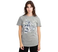 Disney T-Shirt Mickey Mouse Vintage pour Femme, Motif Joyeux, Lumineux et attaché dans Les lumières, chiné athlétique, Athletic chiné, XL