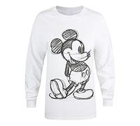 Disney Mickey Sketch T-Shirt, Blanc, 36 Femme
