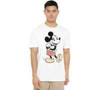 Disney T-Shirt Mickey Vintage pour Homme, Blanc, XL UK